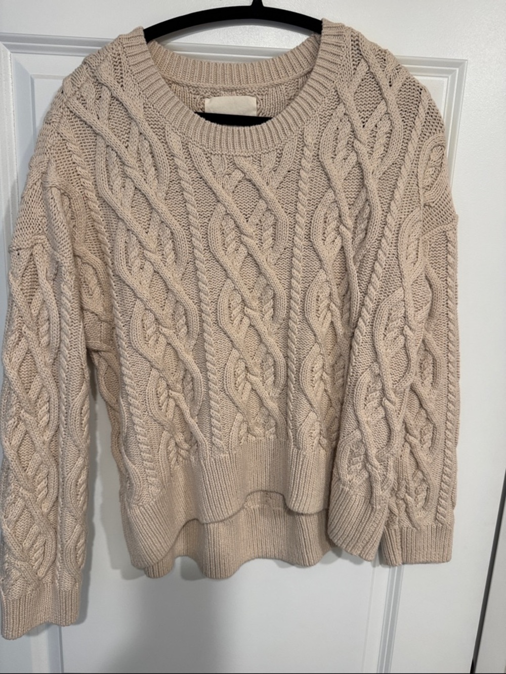 Lucky Brand Cream Cable Knit Sweater Large